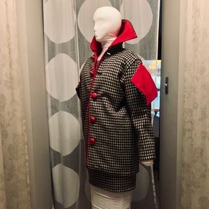Black/ White and Red Houndstooth Wool and 3 piece ensemble